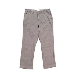 Lila Ryan Stitch Fix Linen Utility Pants Tapered Olive Green Women's Large